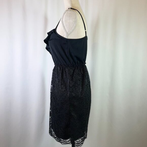 Xhilaration Size S Black Ruffle and Lace Dress Sleeveless Mini Lined - Picture 2 of 13